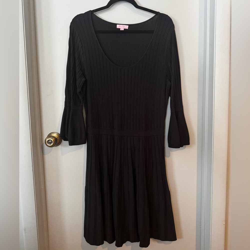 Lilly Pulitzer Black Bell Sleeve Dress XL
